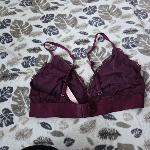 PINK Victoria's Secret Lace Bralette in Rich Burgundy - Picture 2 of 2